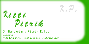 kitti pitrik business card